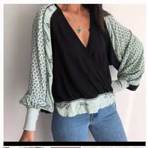 Auxton long sleeve wrap top thermal tee